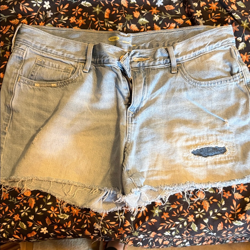 Old Navy Light Blue Distressed Denim Shorts